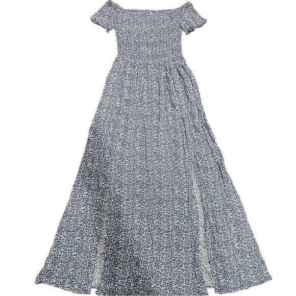 Floerns Women's Boho Floral Print Off Shoulder Split Long A Line Dress - Picture 9 of 17